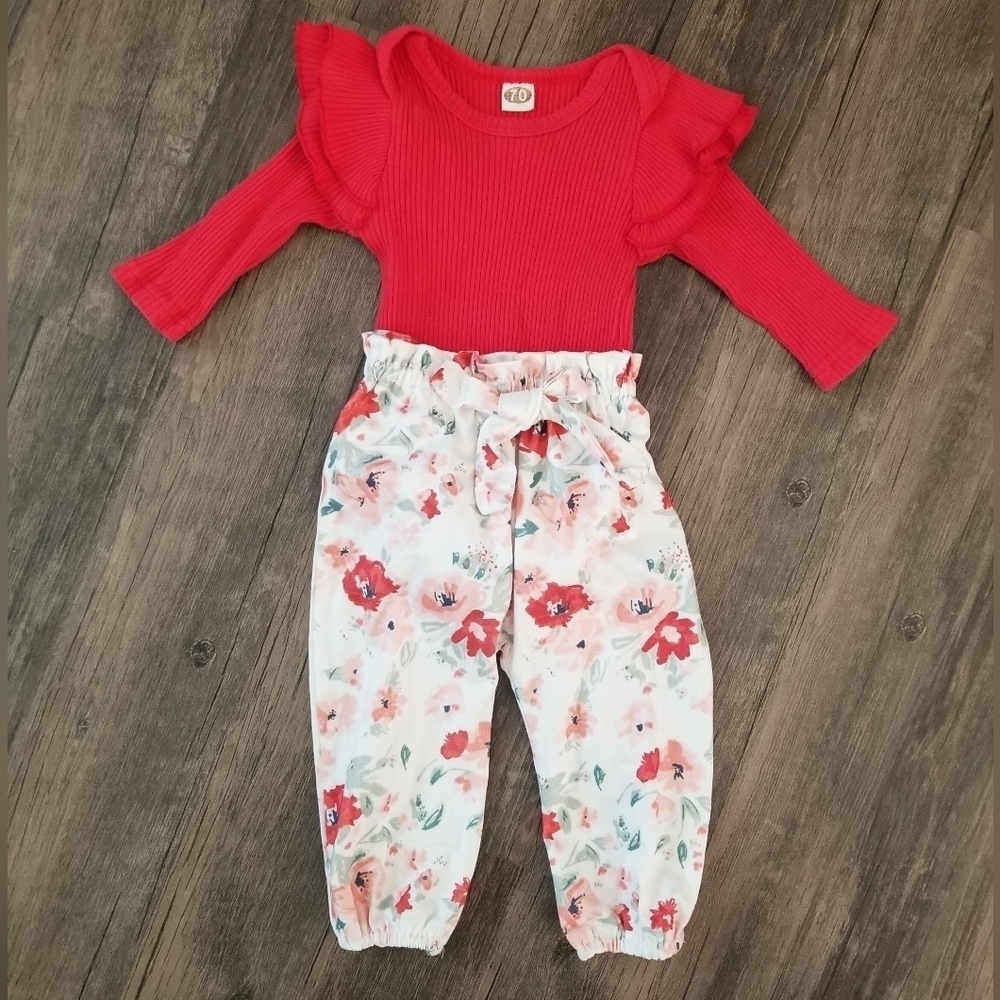 Boutique Red Ruffle Outfit - Picture 2 of 4